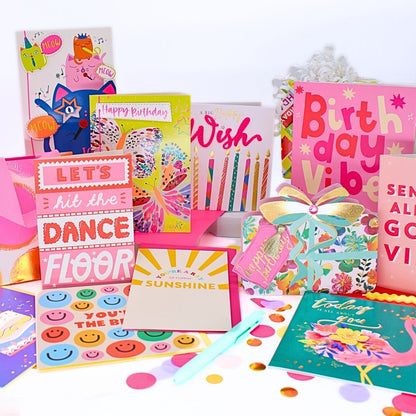 CARD'N'MIX Birthday Card Multipack Funky & Fun Variety Set 12 Card Assortment
