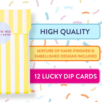 CARD'N'MIX Birthday Card Multipack Funky & Fun Variety Set 12 Card Assortment