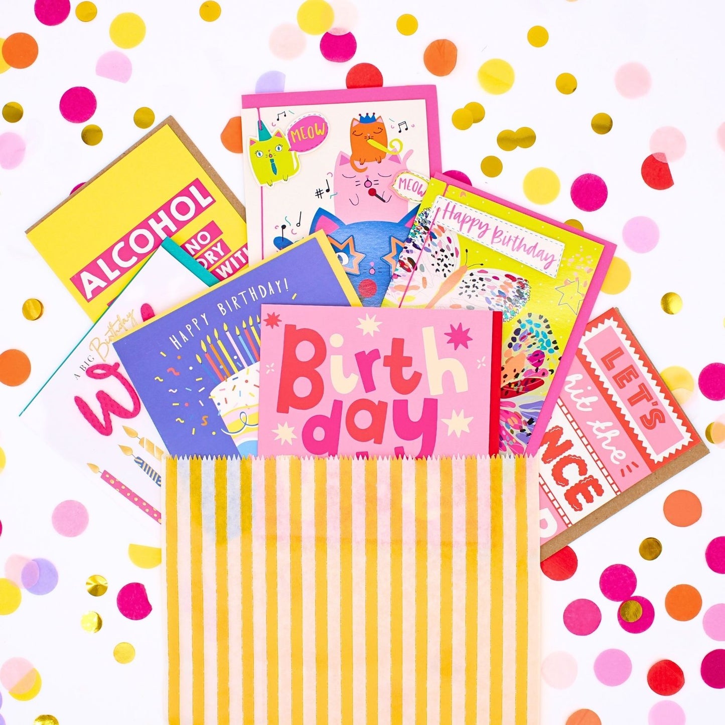 CARD'N'MIX Birthday Card Multipack Funky & Fun Variety Set 12 Card Assortment