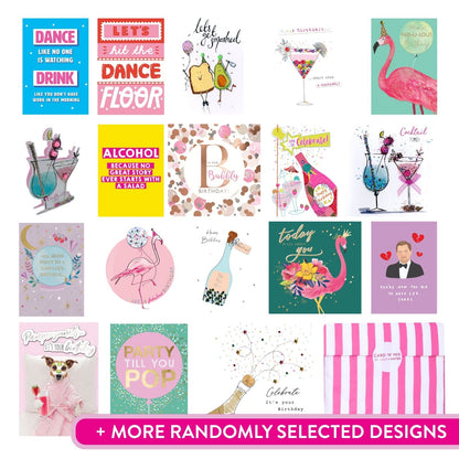 CARD'N'MIX Birthday Card Multipack Fizz & Fab Variety Set 12 Card Assortment