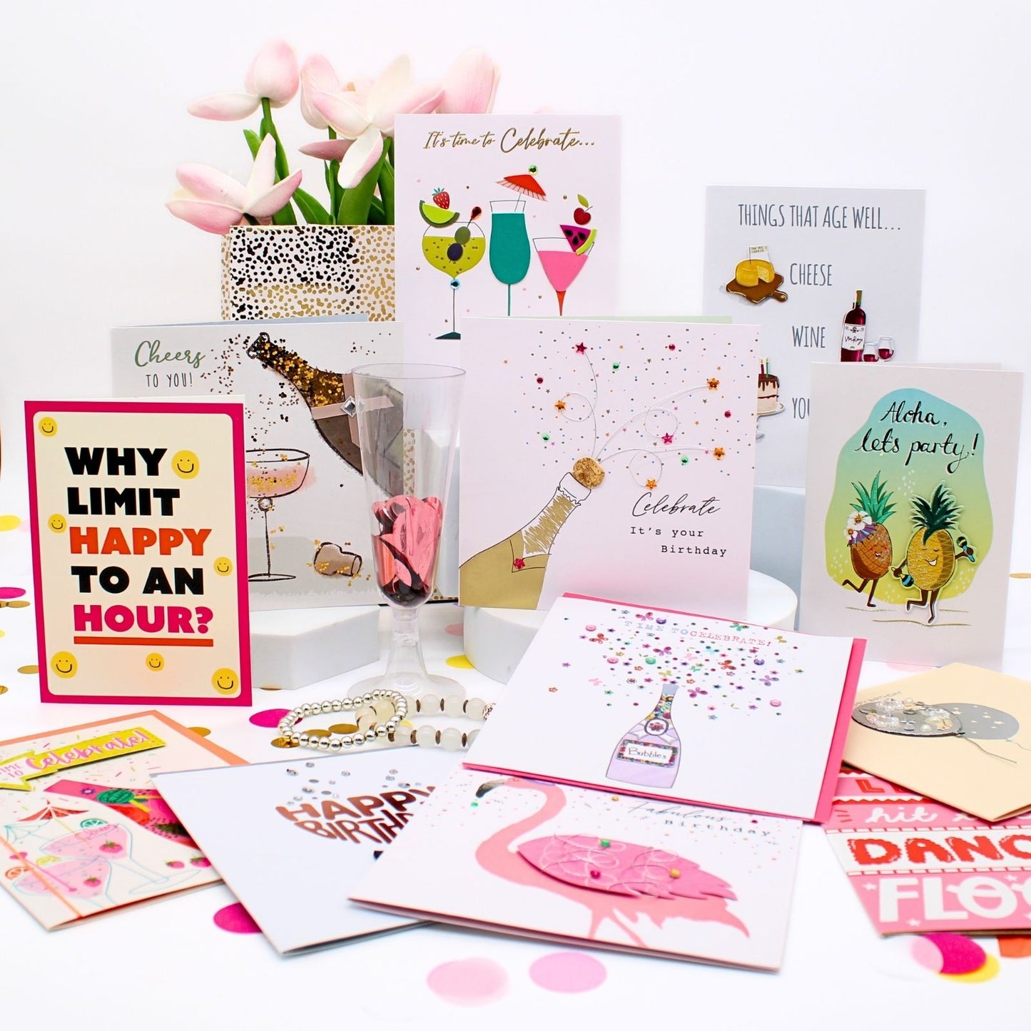 CARD'N'MIX Birthday Card Multipack Fizz & Fab Variety Set 12 Card Assortment