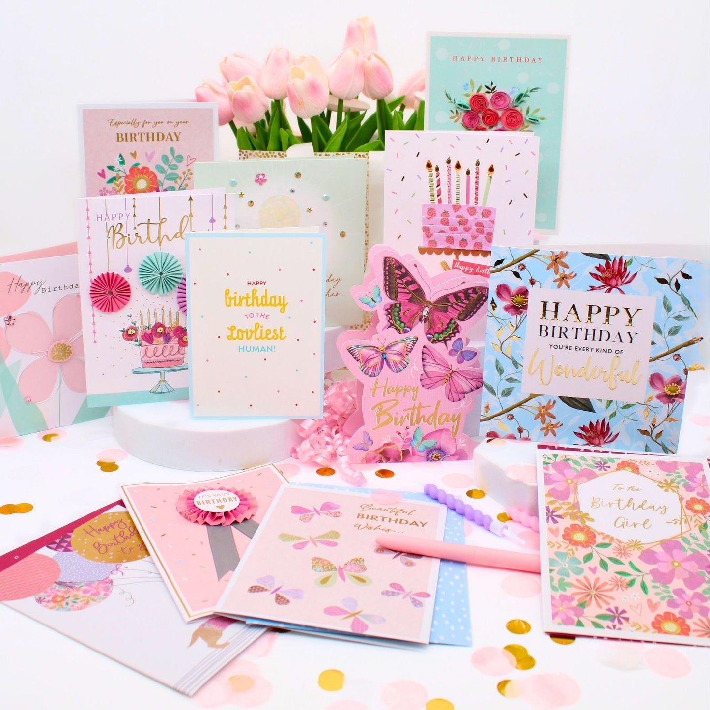 CARD'N'MIX Birthday Card Multipack Perfectly Pretty Variety 12 Card Assortment