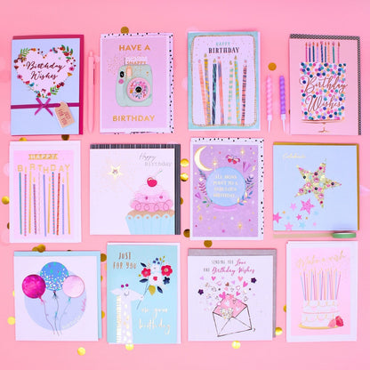 CARD'N'MIX Birthday Card Multipack Perfectly Pretty Variety 12 Card Assortment