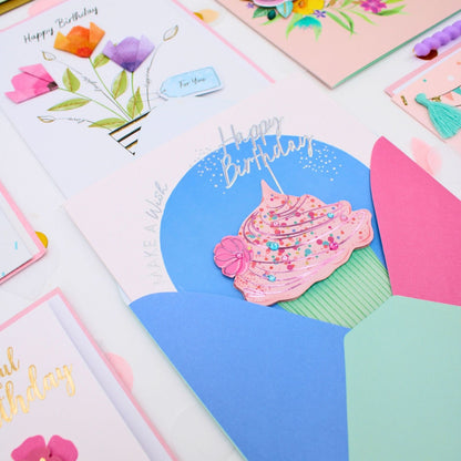 CARD'N'MIX Birthday Card Multipack Perfectly Pretty Variety 12 Card Assortment