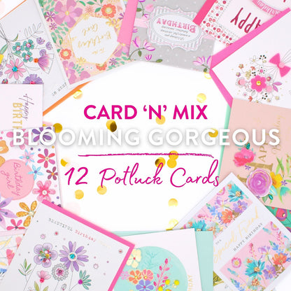 CARD'N'MIX Birthday Card Multipack Blooming Gorgeous Variety 12 Card Assortment