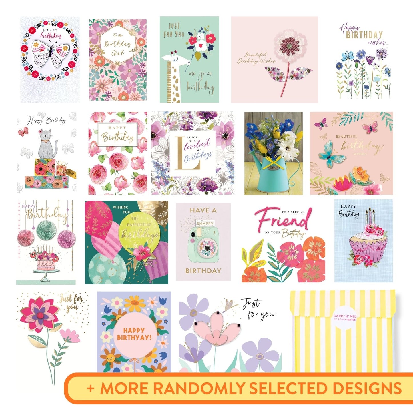 CARD'N'MIX Birthday Card Multipack Blooming Gorgeous Variety 12 Card Assortment