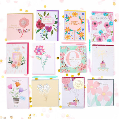 CARD'N'MIX Birthday Card Multipack Blooming Gorgeous Variety 12 Card Assortment