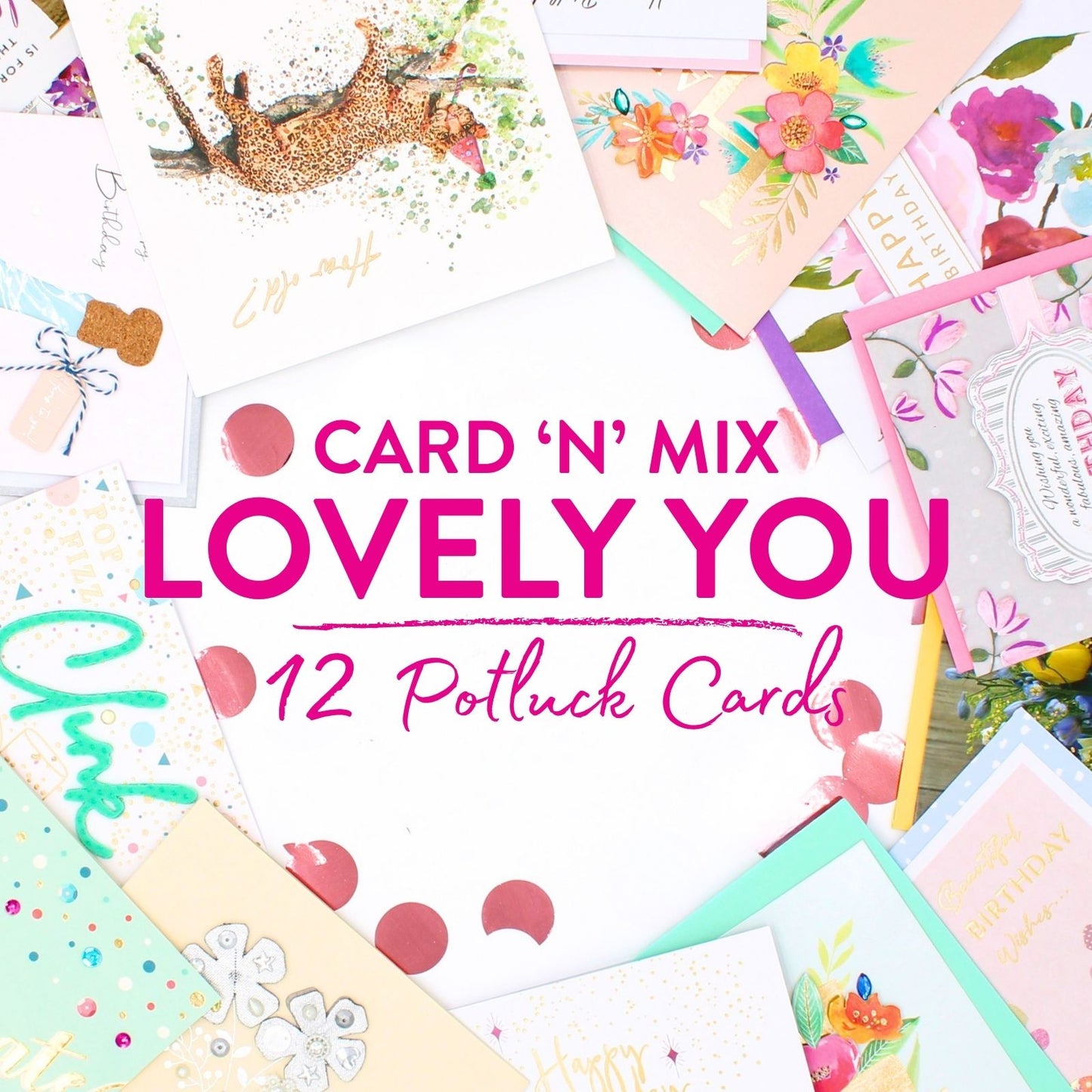 CARD'N'MIX Birthday Card Multipack Lovely You Variety Set 12 Card Assortment