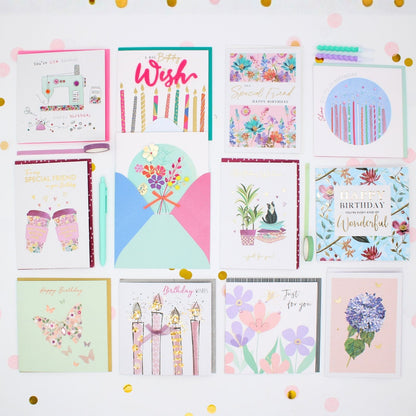 CARD'N'MIX Birthday Card Multipack Lovely You Variety Set 12 Card Assortment