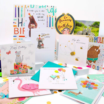 CARD'N'MIX Birthday Card Multipack Wild At Heart Variety Set 12 Card Assortment