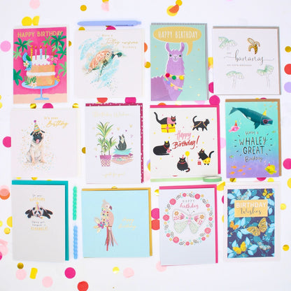 CARD'N'MIX Birthday Card Multipack Wild At Heart Variety Set 12 Card Assortment