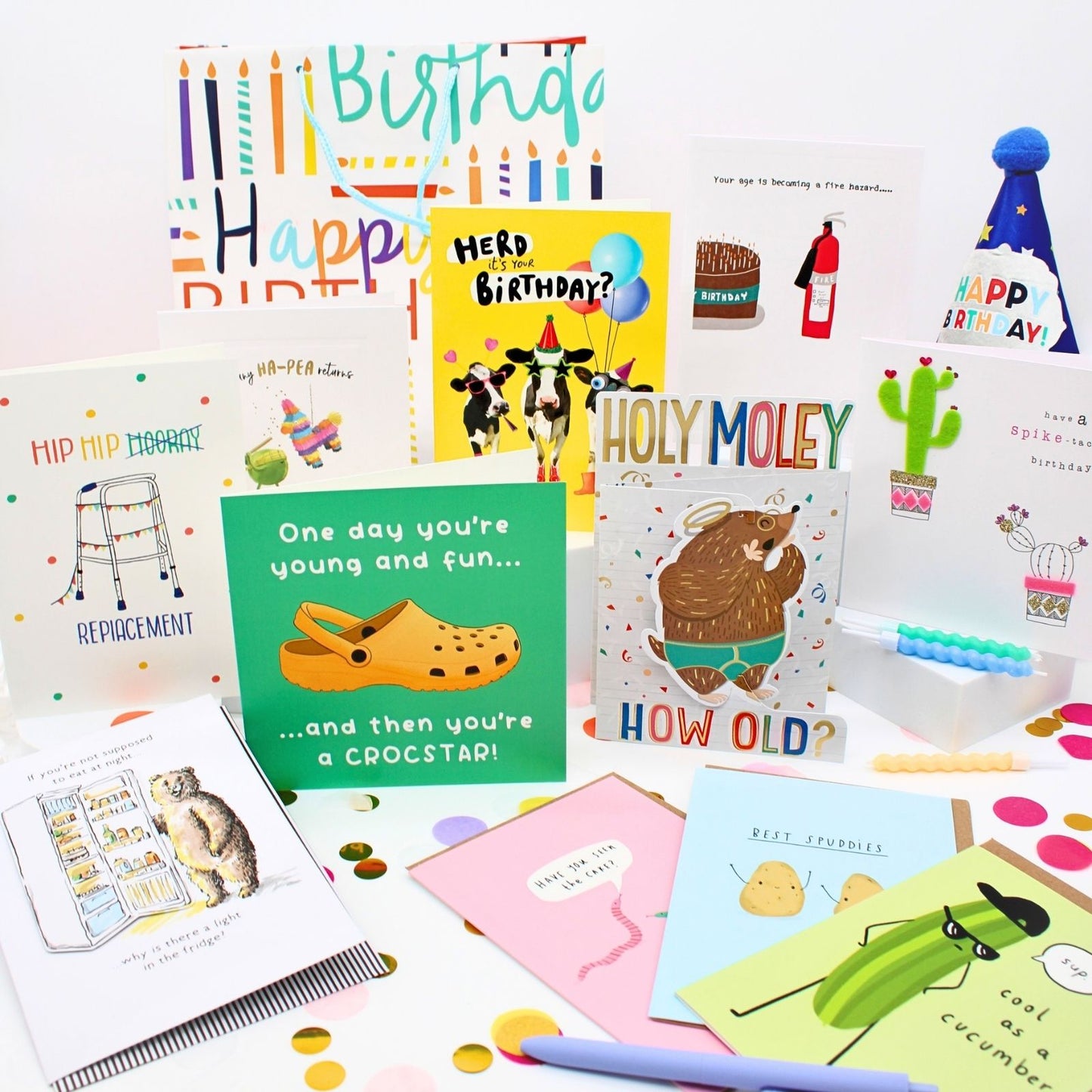 CARD'N'MIX Birthday Card Multipack Pun Lover Variety Set 12 Card Assortment