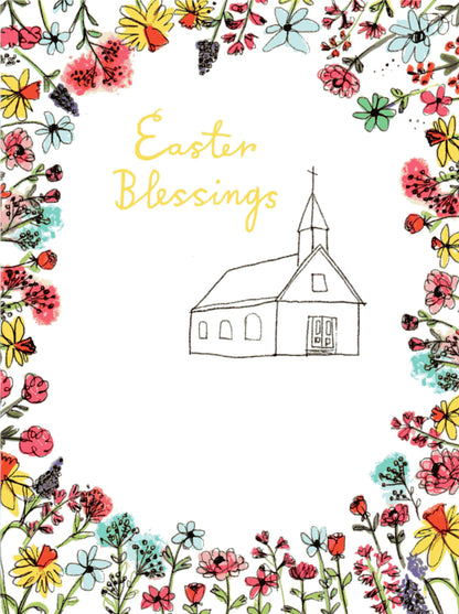 Pack of 4 Easter Blessings Mini Happy Easter Greeting Cards