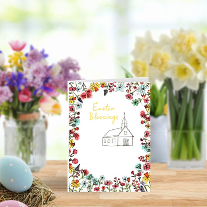 Pack of 4 Easter Blessings Mini Happy Easter Greeting Cards