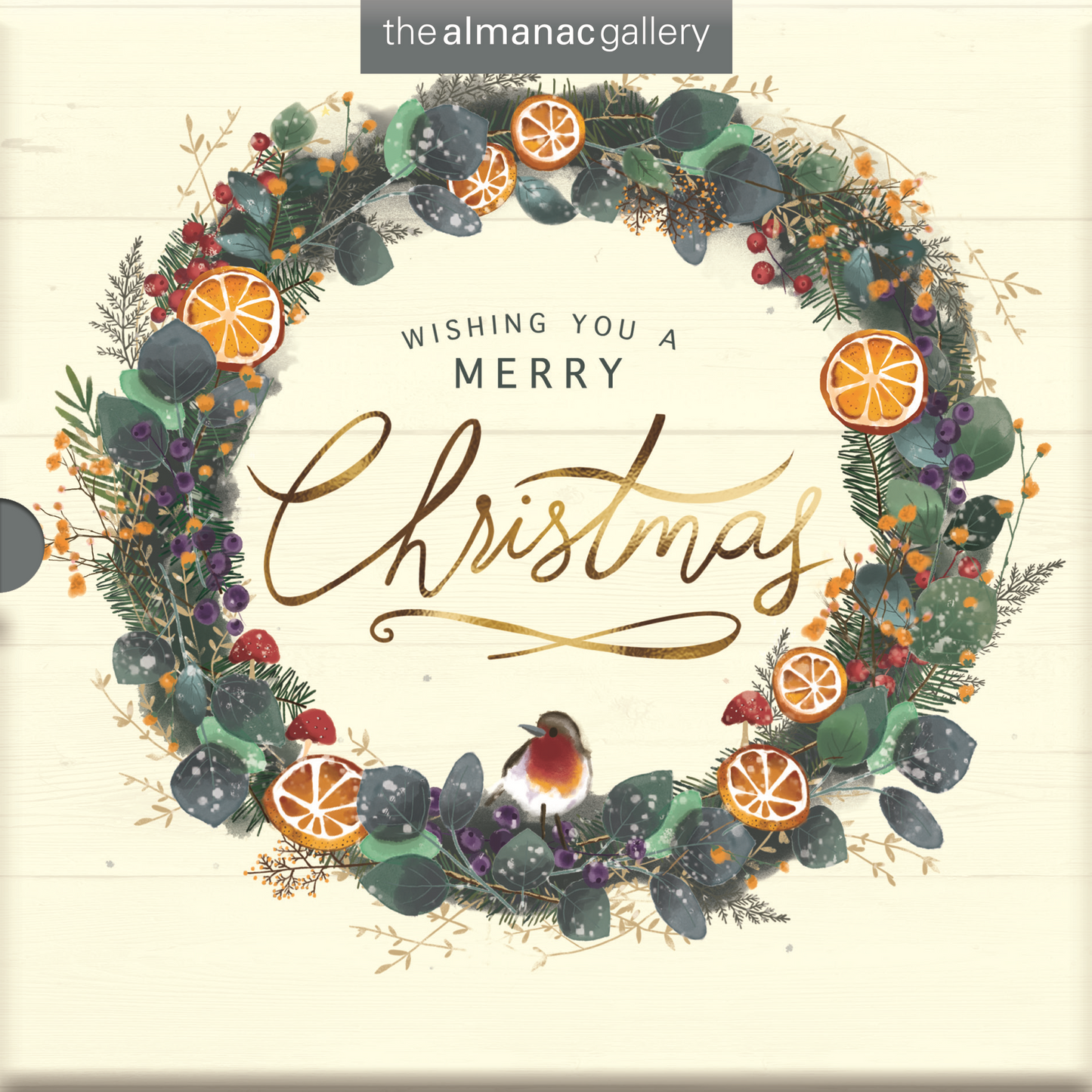 Box of 16 Almanac Christmas Tree & Wreath Artistic Christmas Cards