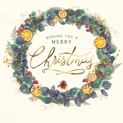 Box of 16 Almanac Christmas Tree & Wreath Artistic Christmas Cards