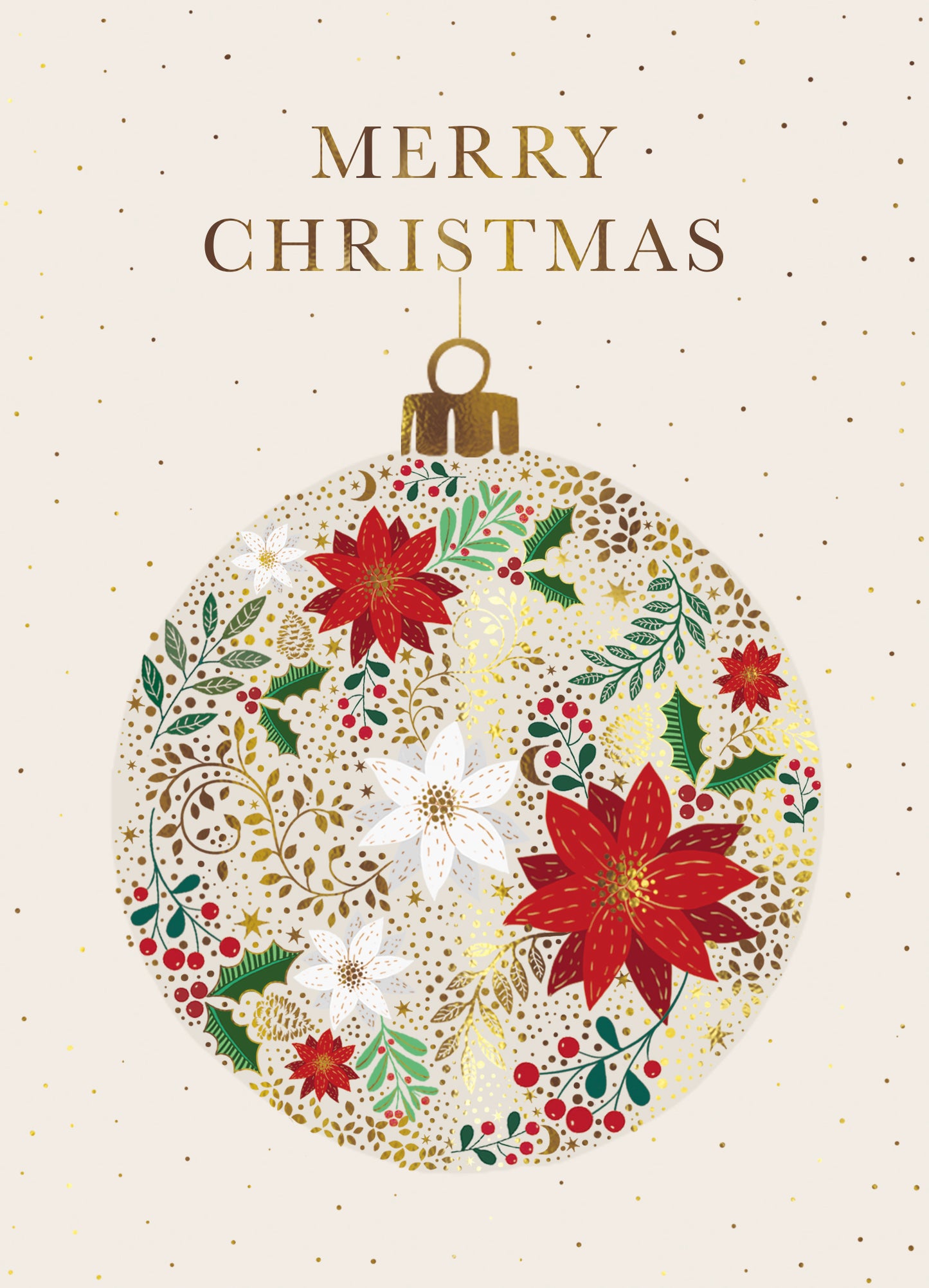 Box Of 8 Paper House Jolly Holly Bauble Christmas Cards In 2 Designs