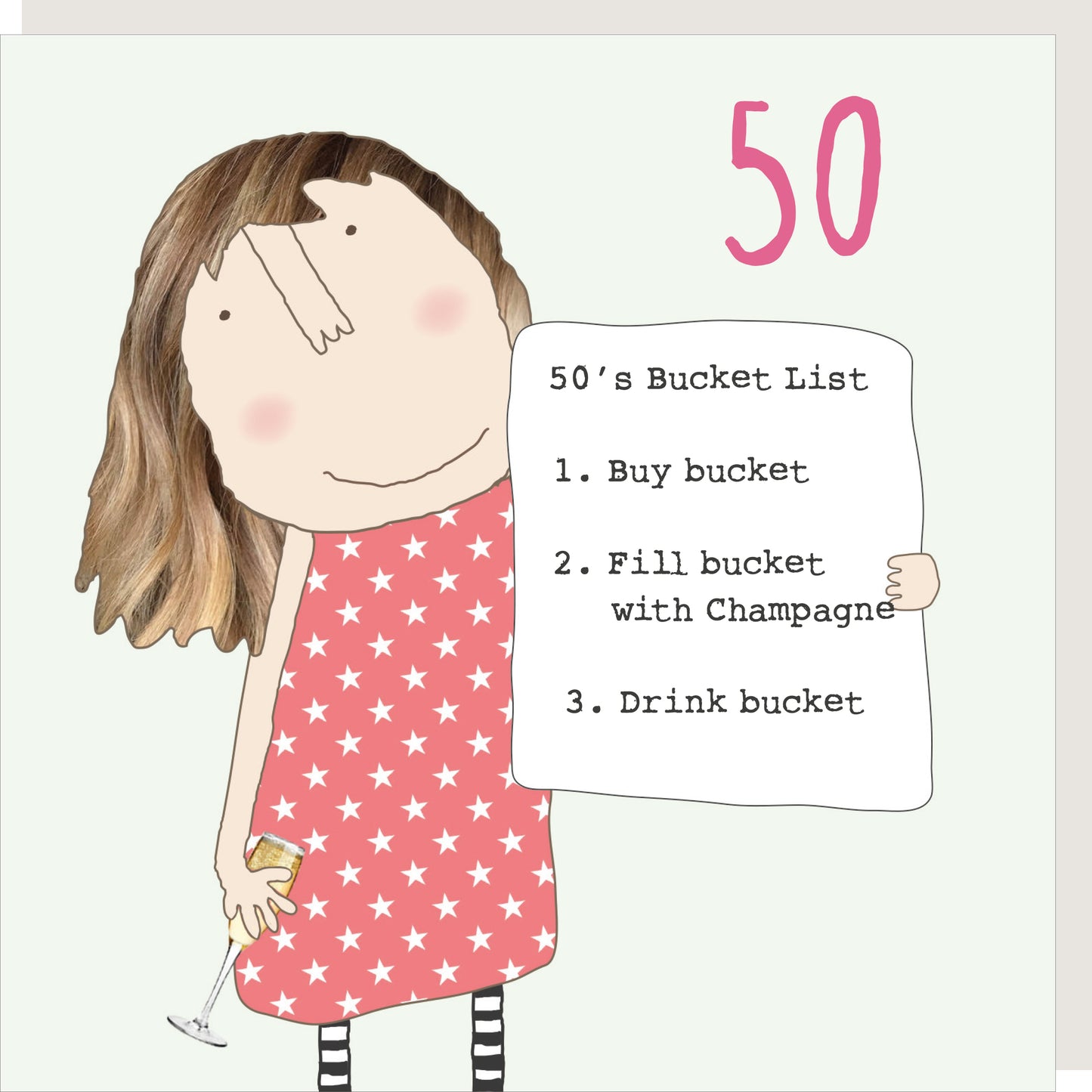 Rosie Made A Thing Bucket List Female 50th Birthday Card