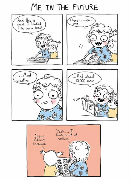 Selfies Sarah Scribbles Funny Birthday Greeting Card