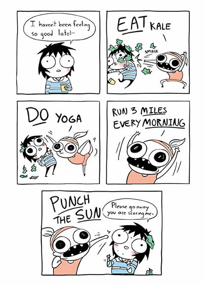 Eat Kale Sarah Scribbles Funny Birthday Greeting Card