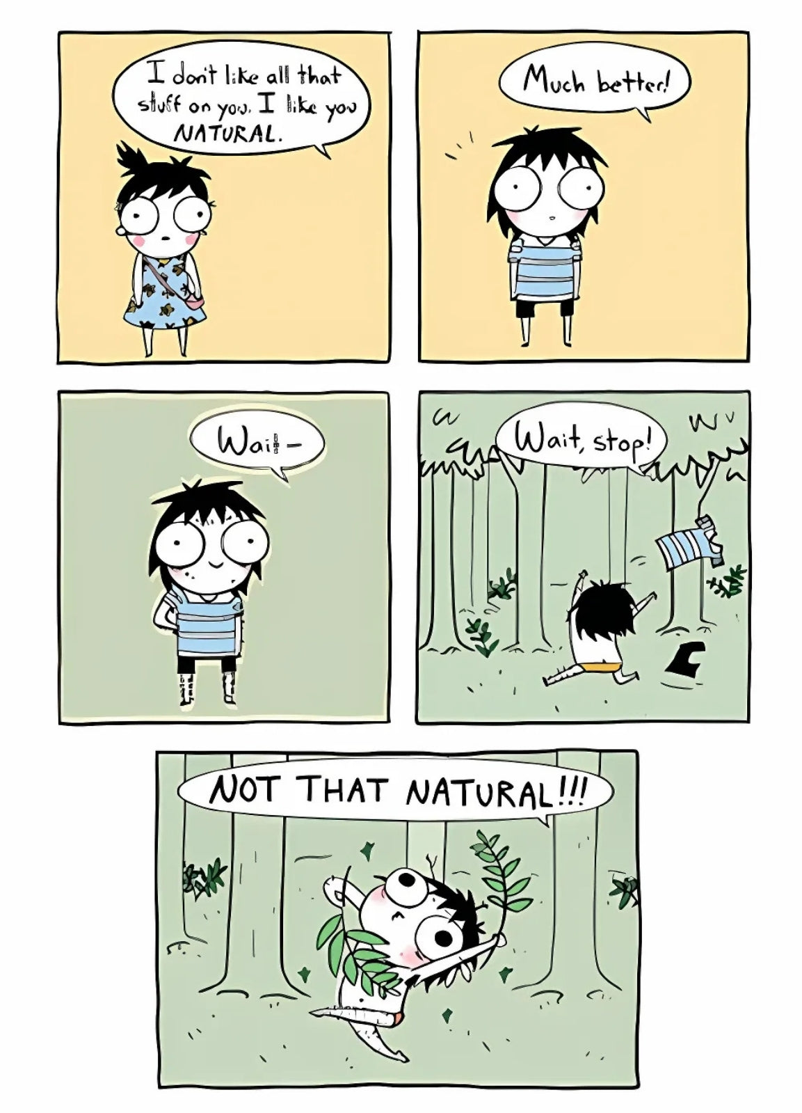 I Like You Natural Sarah Scribbles Funny Birthday Greeting Card