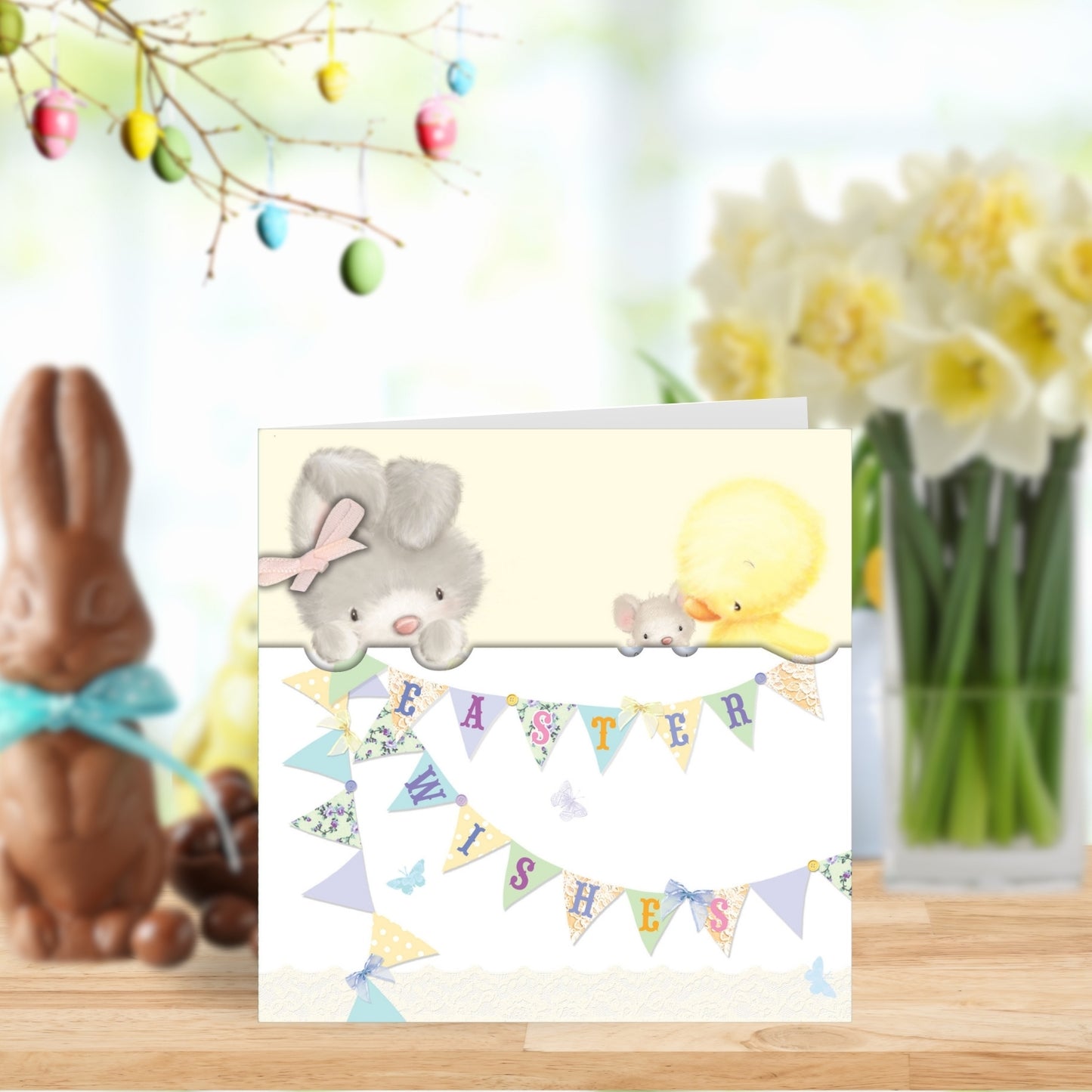 Pack of 6 NSPCC Embellished Charity Easter Greeting Cards In Same Design