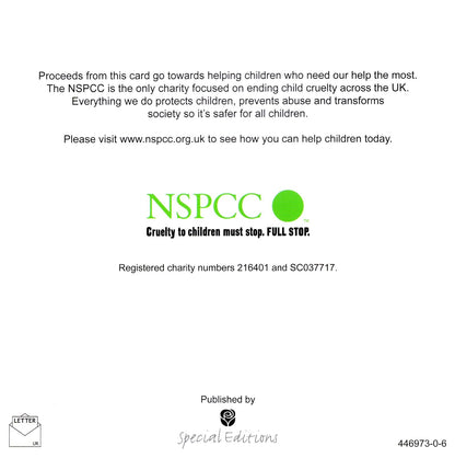 Pack of 6 NSPCC Embellished Charity Easter Greeting Cards In Same Design