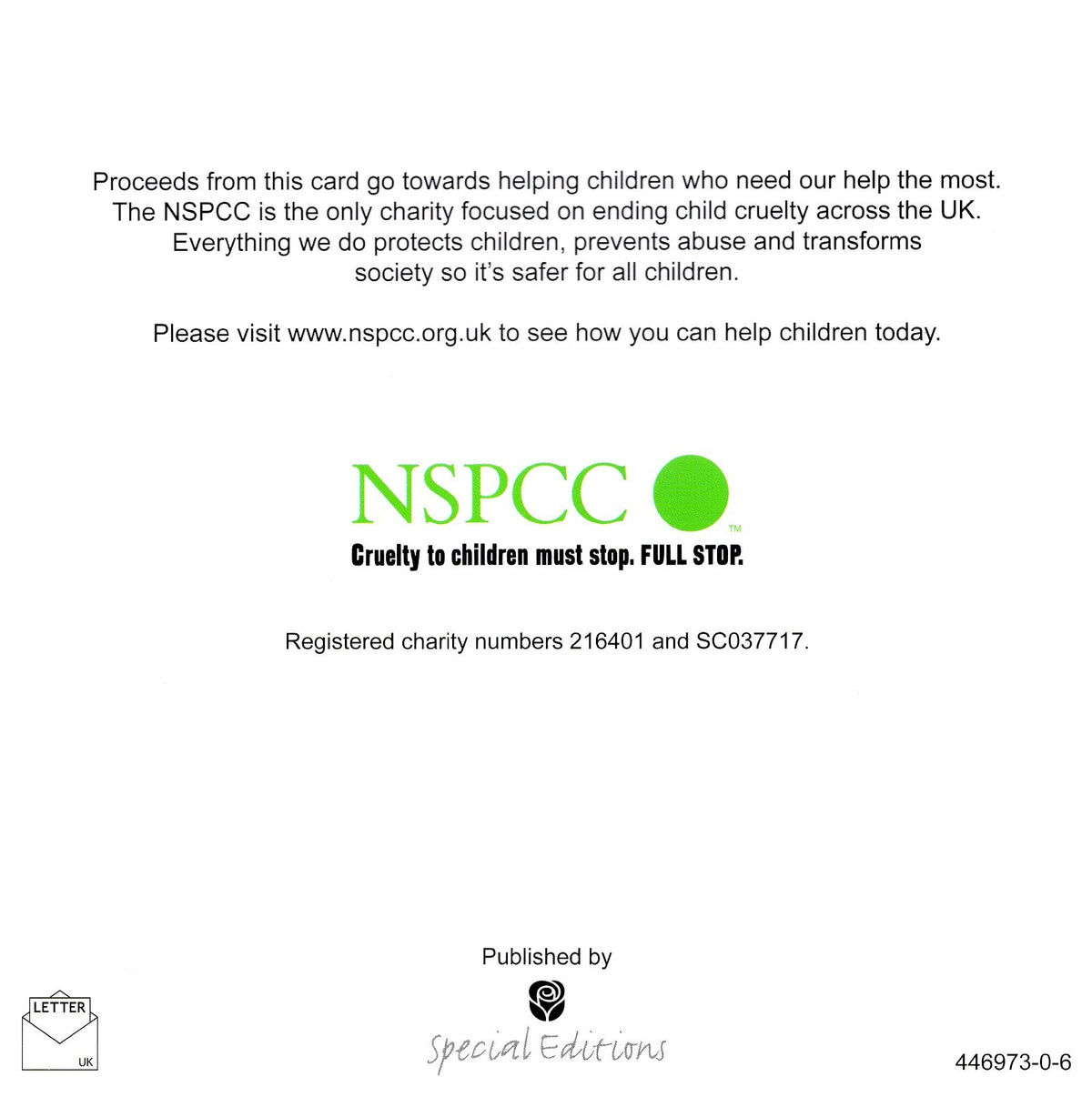 Pack of 6 NSPCC Embellished Charity Easter Greeting Cards In Same Design