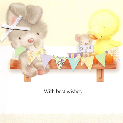 Pack of 6 NSPCC Embellished Charity Easter Greeting Cards In Same Design
