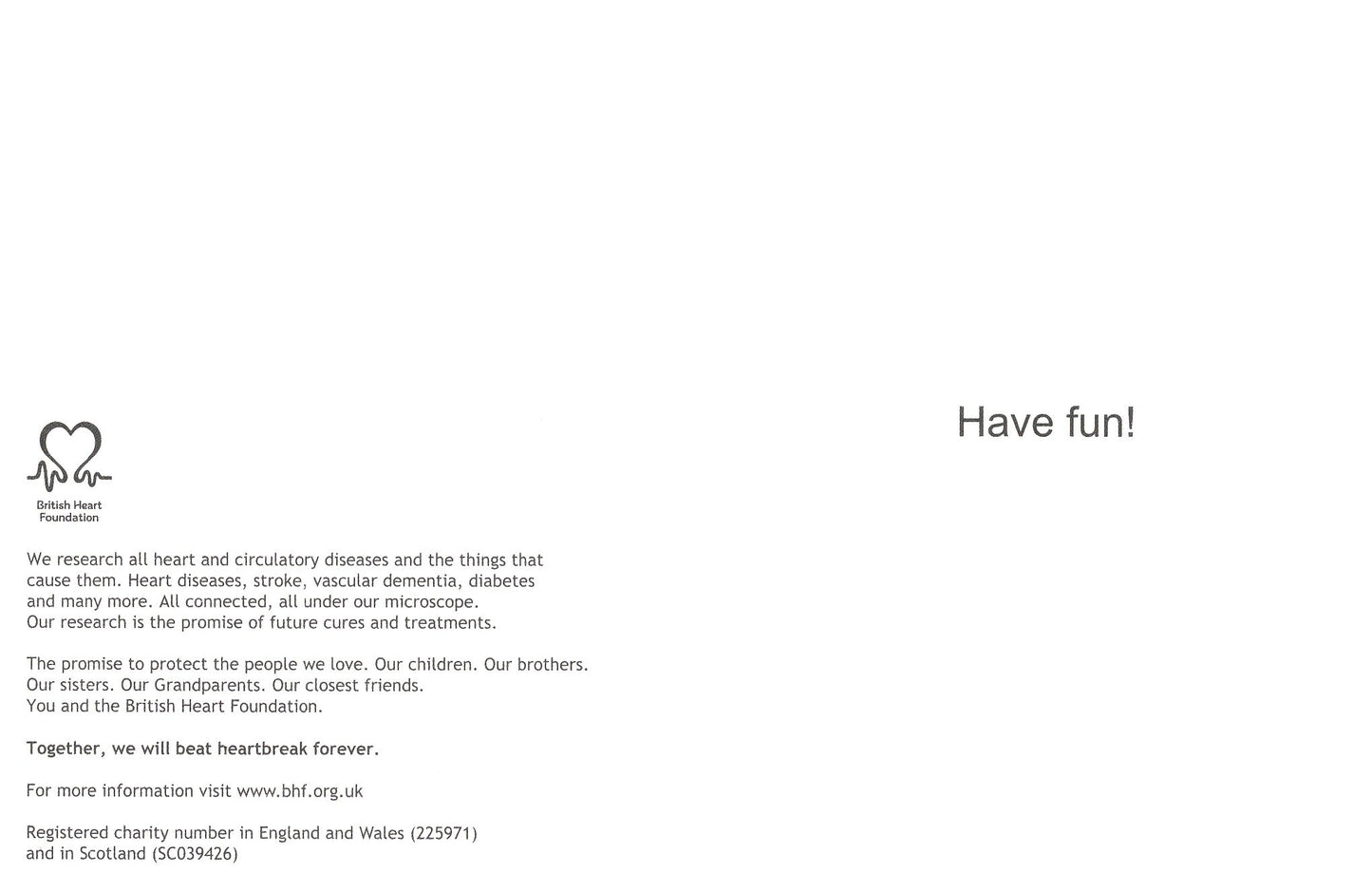 Pack of 6 British Heart Foundation Charity Easter Greeting Cards