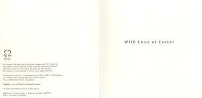 Pack of 6 British Heart Foundation Charity Easter Greeting Cards