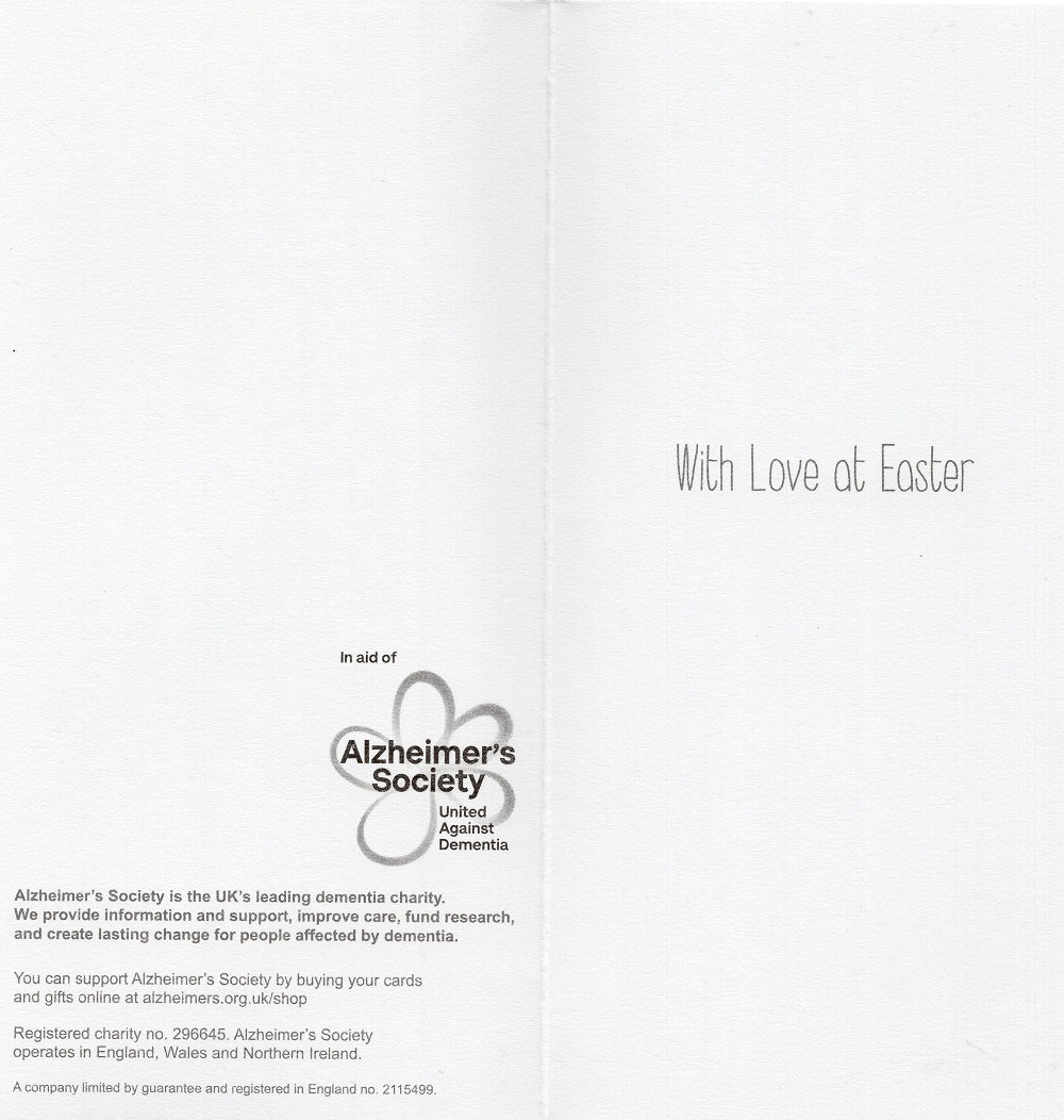 Pack of 6 Alzheimer's Society Charity Easter Greeting Cards