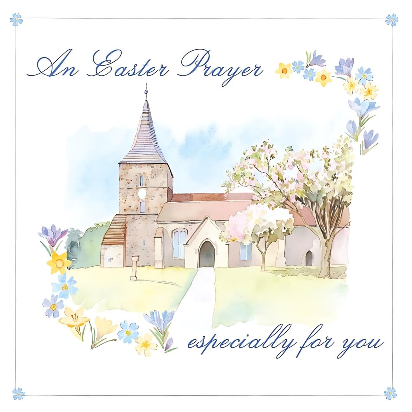 Church Scene An Easter Prayer For You Illustrated Easter Greeting Card