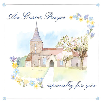 Church Scene An Easter Prayer For You Illustrated Easter Greeting Card
