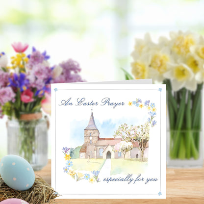 Church Scene An Easter Prayer For You Illustrated Easter Greeting Card
