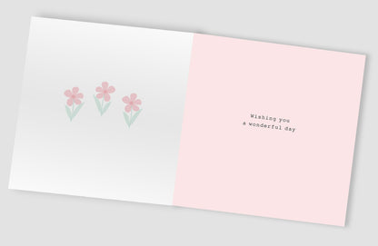 Happy Birthday Sparkling Blooms! Birthday Hand-Finished Greeting Card