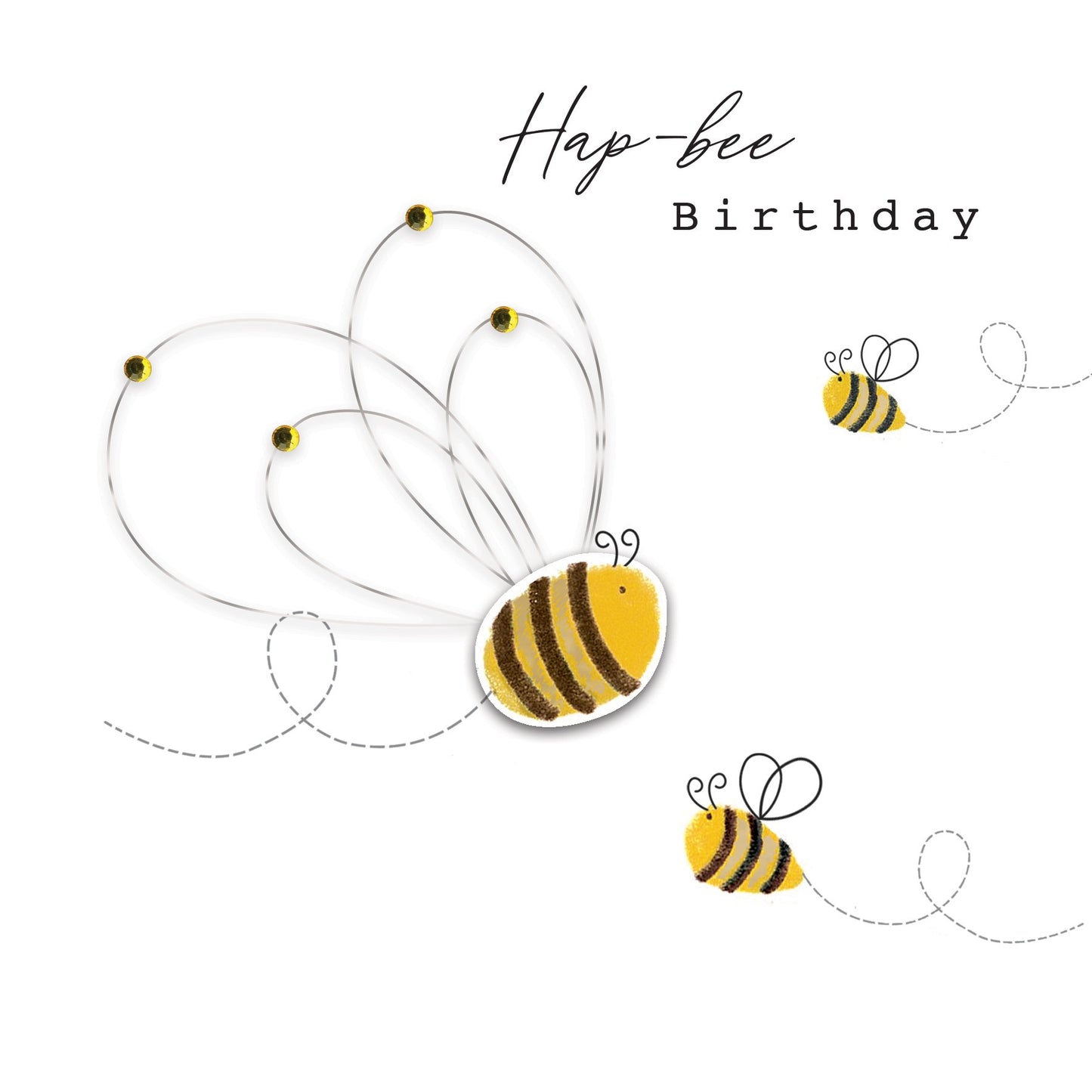Hap-Bee Birthday Buzz-Tastic Fun! Birthday Hand-Finished Greeting Card