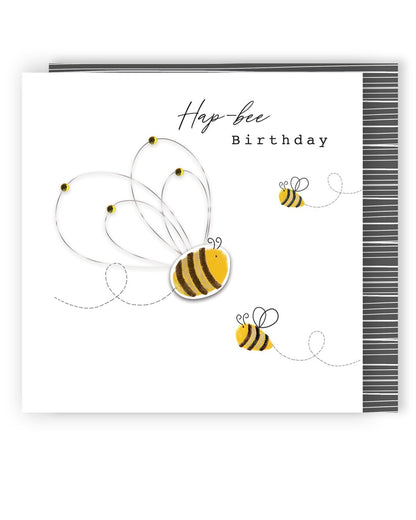 Hap-Bee Birthday Buzz-Tastic Fun! Birthday Hand-Finished Greeting Card
