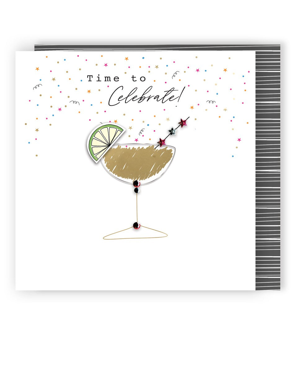 Time To Celebrate! Magical Sips! Birthday Hand-Finished Greeting Card