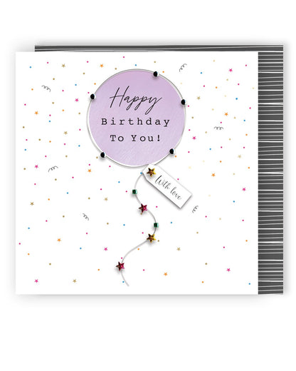 Happy Birthday To You! Magical, Bubbly Fun! Birthday Hand-Finished Greeting Card