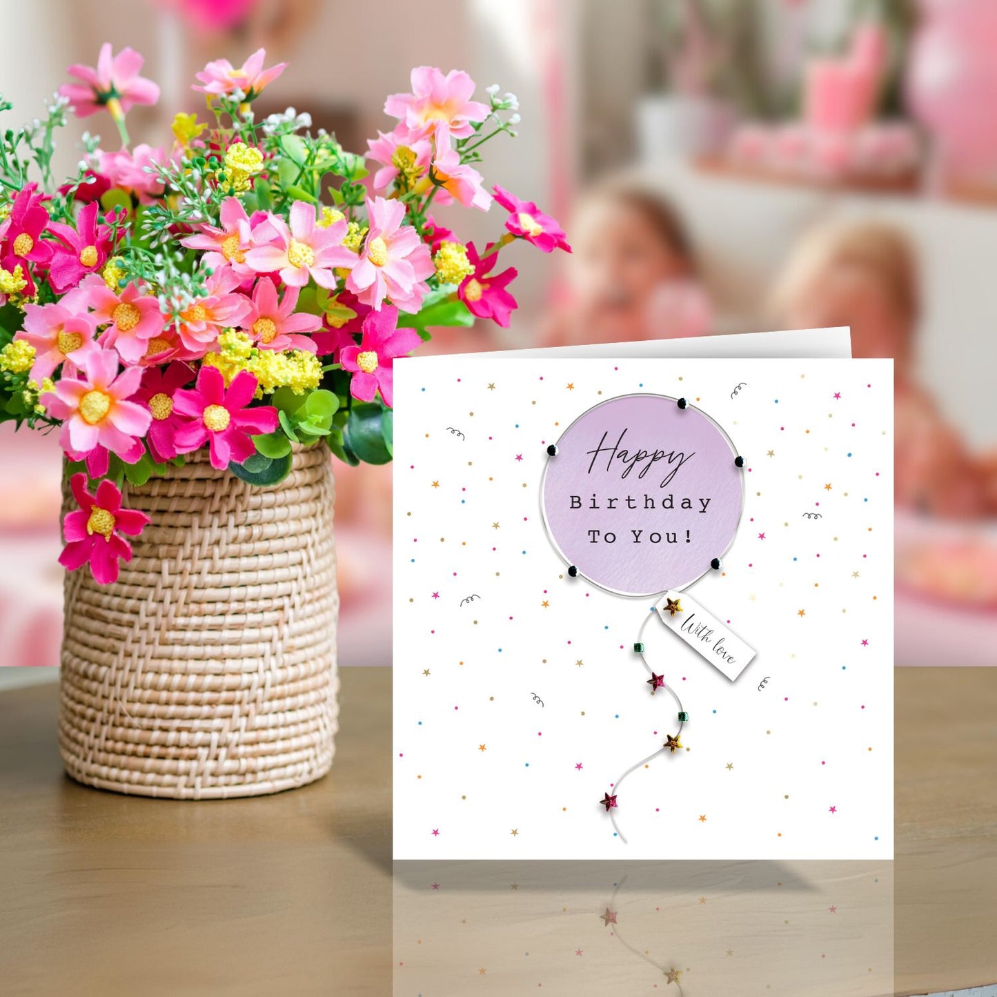 Happy Birthday To You! Magical, Bubbly Fun! Birthday Hand-Finished Greeting Card