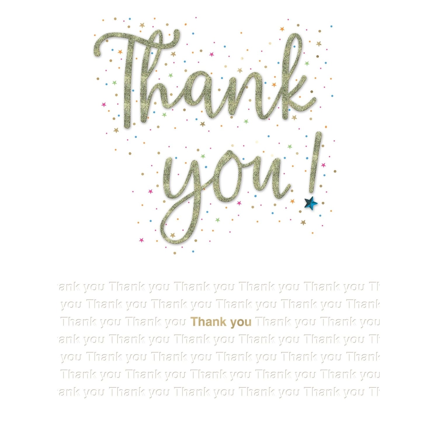 Large Embellished A4 Thank You Greeting Card Thank You! Blank Inside