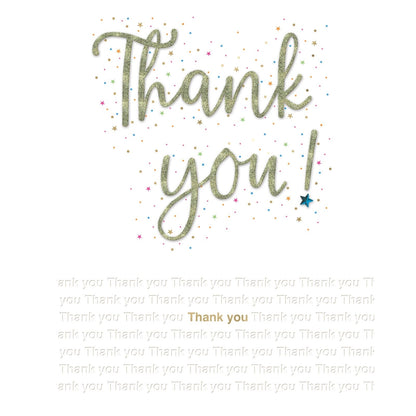 Large Embellished A4 Thank You Greeting Card Thank You! Blank Inside