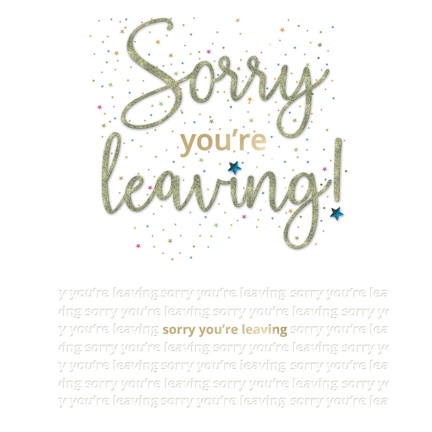 Large Embellished A4 Sorry You're Leaving Greeting Card You'll Be Missed