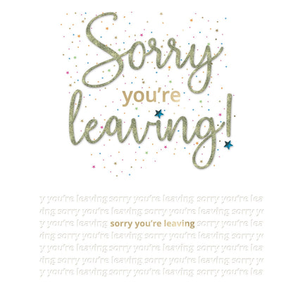 Large Embellished A4 Sorry You're Leaving Greeting Card You'll Be Missed