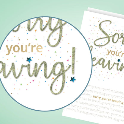 Large Embellished A4 Sorry You're Leaving Greeting Card You'll Be Missed