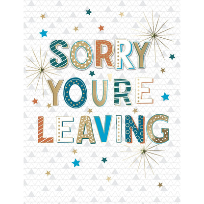 Large Embellished A4 Sorry You're Leaving Greeting Card Best Of Luck