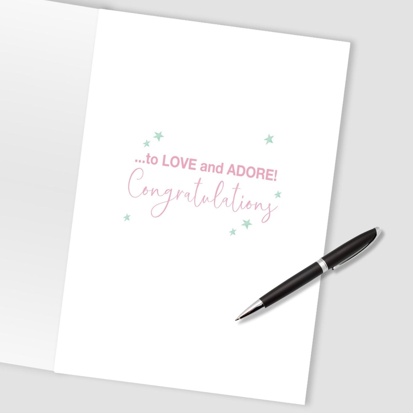 Large Embellished A4 New Baby Girl Greeting Card Congratulations Bundle of Joy