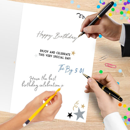 Large Embellished A4 50th Birthday Greeting Card Time To Celebrate! 50 Today