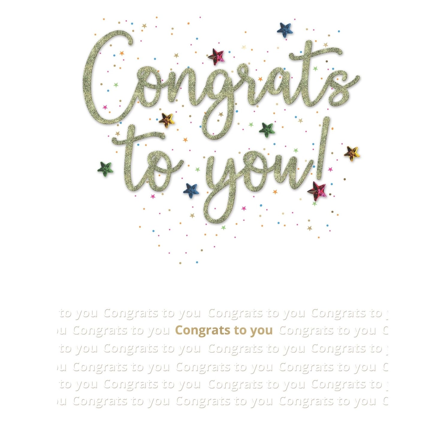 Large Embellished A4 Congratulations Greeting Card Congrats To You! Celebrate